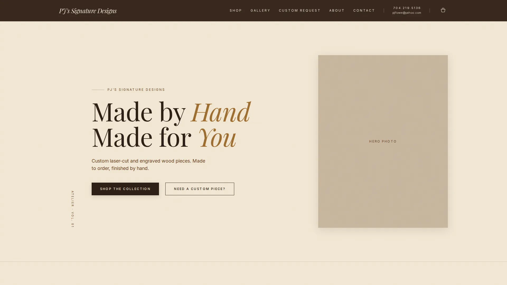 PJ's Signature Designs website